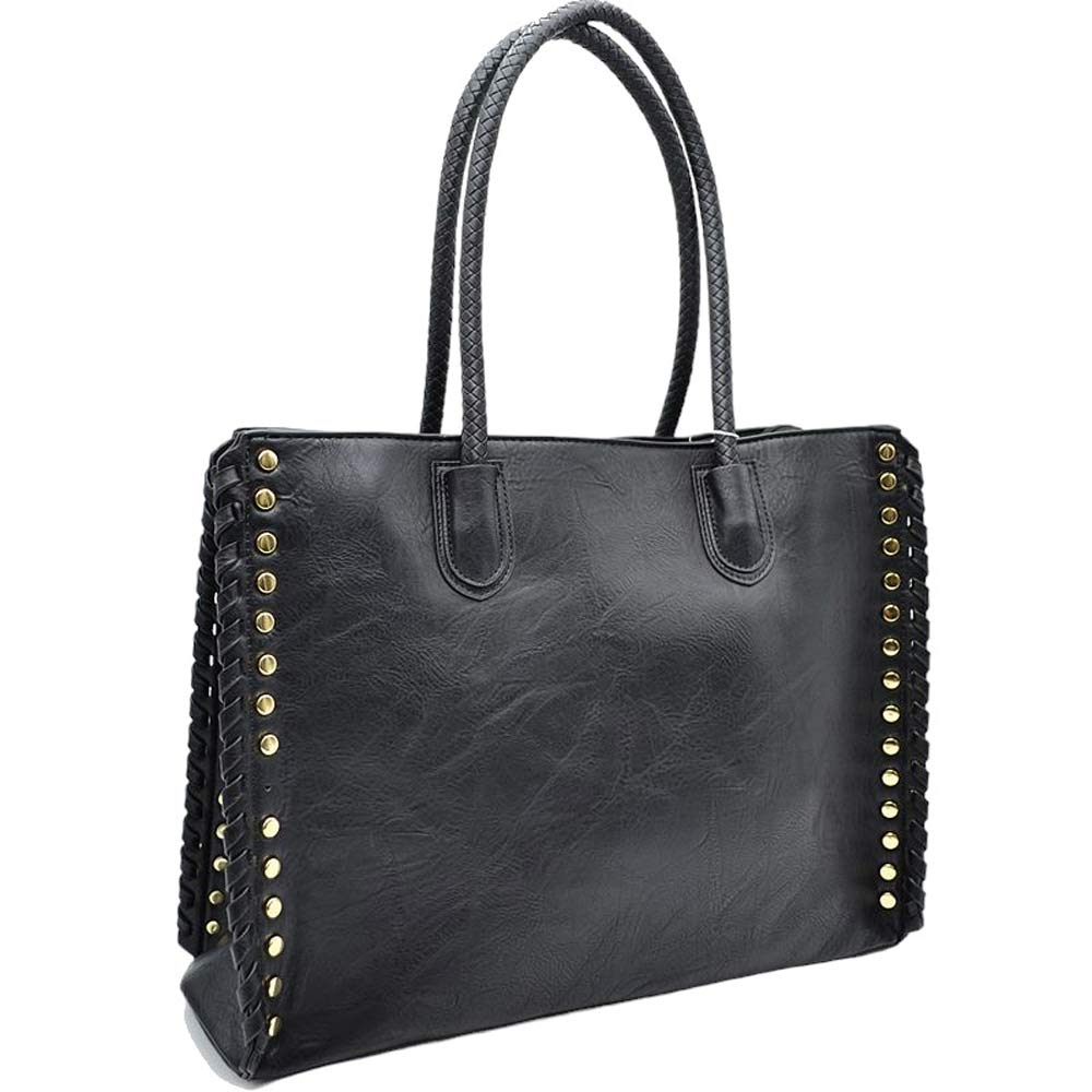 Elegant Stitch-Accent Tote Bag